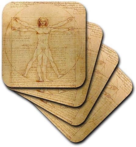3drose vitruvijski muškarac Leonardo da Vinci 1490 Fina anatomska umjetnost Ljudski anatomijski olovka i crtanje tinteraramičke pločice