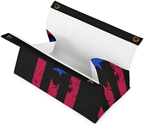 Portoriko zastava zastava tkiva pokriti PU kožnog tkivnog tkiva Držač pravokutnog lica Organizator papira