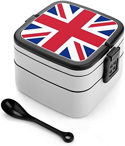 Zastava države Engleska Zastava Bento Kutija Dvostruki sloj All-in-One Spakiranje ručak sa kašikom za piknik Radno putovanje