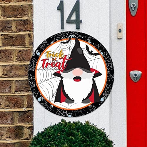 Halloween Spider Web Web Gnome Wall Art Decor Metal znak Halloween Halloween Vješalica za dobrodošlicu Vrata ili liječenje Halloween