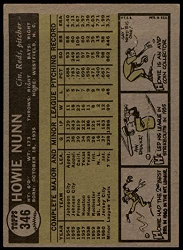 1961 TOPPS # 346 Howie Nunn Cincinnati Reds ex crveni