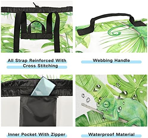 Zeleno lišće Kameleon torba za pranje veša za teške uslove rada ruksak za pranje veša sa naramenicama i ručkama putna torba za veš