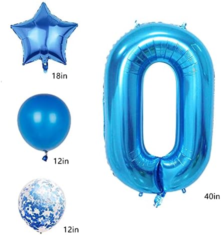 5. rođendan rođendanske dekorateljske potrepštine, plavi broj 5 Balon, 40-inčna divovska folija Mylar 5. baloni ukrasi za dječaka,