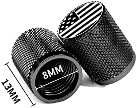 Čelični jastreb Precision CNC obrađene kape za klip zraka od nehrđajućeg čelika, prekrivači guma za kotače za automobile - 4 pakovanje - crno