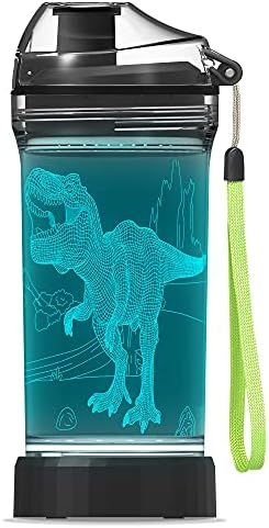 Yuandian Light Up Kids Boca s vodom sa 3D dinosaurus Tyrannosaurus Rex Dizajn - 14 oz TRITAN BPA Besplatno ekološki prihvatljivo -