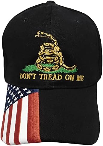 Gadsden ne gazite po meni žuta zmija američka zastava na računu Crna pamuk Podesiva vezena kapa