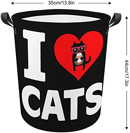 Volim mačke i korpu za pranje kafe sklopiva korpa za pranje veša kanta za pranje veša torba za odlaganje odeće