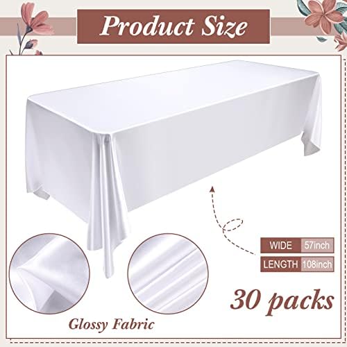 Bijeli satenski stolnjak pravougaonik 57x108 inčni bijeli pokrivač za stol rasuti svijetli svileni satenski stol Odjeća glatka tkanina