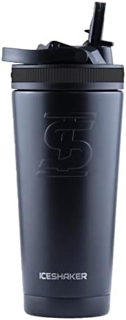 Shaker Shaker 26 oz Sportska boca, boca vode od nehrđajućeg čelika sa slamnim poklopcem, kao što se vidi na tenku za morsko pl, izolirana boca za vodu i boca za sportsku vodu, crna
