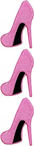 Jednomx 3pcs. Modna ružičasta cipela za cipele za cipele crtana naljepnica glačala na zakrpama DIY Applique Emsered Sew Gvožđe na