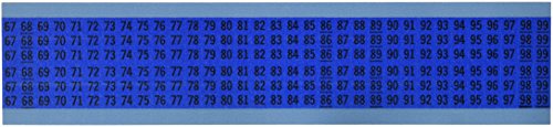 Brady WM-67-99-bl-PK Vinilna tkanina koja se može repozicionirati, Crna na plavoj, kartica žičanih markera uzastopnih brojeva - Crna