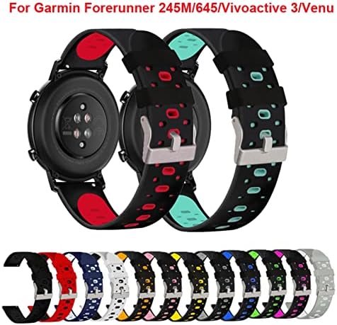 KGDHB 20mm šareni kaiš za sat za Garmin Forerunner 245 245m 645 Music vivoactive 3 Sport silikonska pametna narukvica za sat