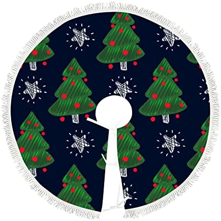 BaeGutly božinska zima Nova godina Zelena Tree Forest Božićno drvce Suknja Ovratnik za bazu prostirka za Xmas Holiday Party ukras ukras 48 inčni