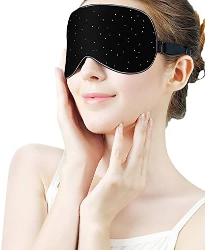 Bijela polka dotsleep maska ​​zatamnjenja za oči s podesivom elastičnom kaišem noćnim očima za žene muškarci joga putuju
