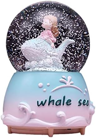 Hmggdd Dream Dolphin Crystal Ball Girl Rođendan Poklon može zakretati plutajuće sniježne muzičke oktave ukrase