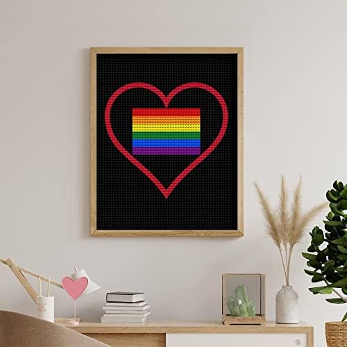 Volim duginu zastavu gay lgbt ponos okrugla dijamantna slika pune bušilice umjetničke komplete kućne zidne ukrase umjetničke radove Pokloni