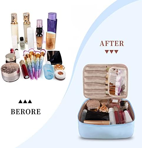 Ebbniur torba za šminku, 2 kom set kozmetičkih vrećica, prenosiva futrola za šminkanje, vodootporna simpatična organizator šminke
