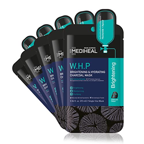 Mediheal Official [Korea's No 1 sheet Mask] - 5 Pack whp hidratantna maska za ugalj / Super hidratantna & amp; Maska za posvjetljivanje lica, Premium drveni bambusov Lim