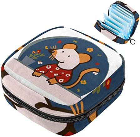 ORYUEKAN torba za odlaganje higijenskih uložaka, prenosiva menstrualna torba za žene i djevojčice torbica za menstrualne čašice, crtani