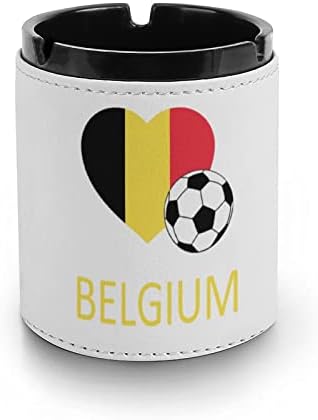 Ljubav Belgija Soccer PU kožne pepeljare Cigarete Držač za ladicu za pepeo za kućne kancelarije