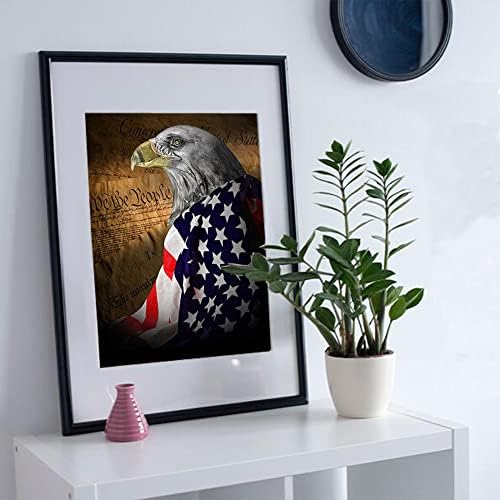 Beaudio Patriotism serija Dijamantni setovi za slikanje za odrasle - Ćelavi orao sa USA Flag uzorka - DIY okrugla puna bušilica 5D