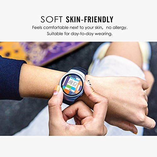 Moko Watch Band kompatibilan sa Samsung Gear S2 Smart Watch, mekani silikonski zamjenski sportski pojas, ne odgovara S2 Classic, a ne stani za postavku Fit2, ponoćno plavo