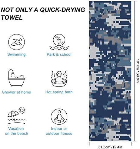 Plavi digitalni maskirni kamuflijski ručnici za suhe ručnike, visoko upijajuće krpe za lice za ručnike za ruke za kupaonicu SPA Hotel