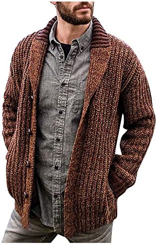 PXLoco dugi pleteni kardigani za muškarce Muške vunene kapute Muška zadebljana jakna od zime za muškarce zimske flanelne jakne