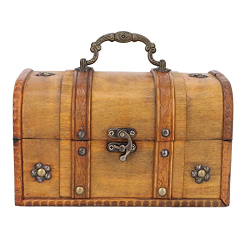 Drvena kutija, skladišni trunk elegantni vintage stil memorijski box Compact prenosivi nakit za skladištenje ukrasnog atraktivnog kofera za ukrašavanje kozmetičkog esencijalnog alata za pohranu uljem