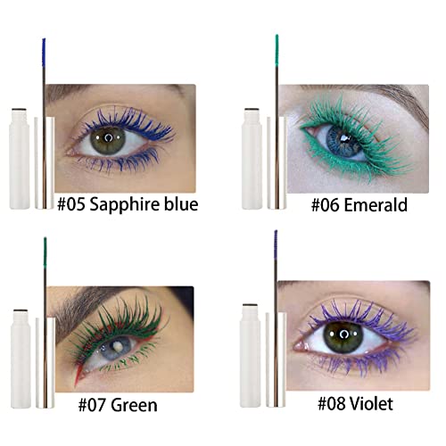 Ardorlove 12 boja vodootporna obojena maskara Set za trepavice, duga šarena šminka za oči dugotrajni volumen i dužina maskare, plavo