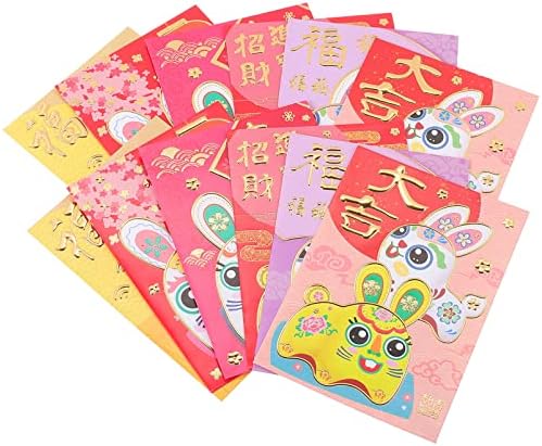 Aboofan 2023 kineske Nove godine crvene koverte: 60 kom 2023 srećni zec godine crveni paketi CNY novčani džepovi Lai pogledajte Hong Bao za 2023 Lunar Spring Festival rođendanske zabave za vjenčanje