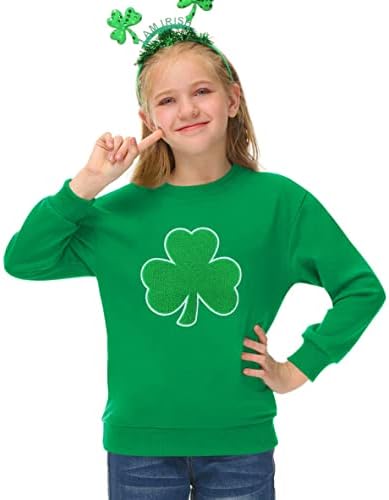 Besserbay Unisex Kids St. Patrick's Dnevna majica Irska djetelina Duks 4-12 godina