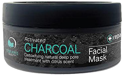 Nature's Beauty maska za lice s aktivnim ugljem, proizvedena u SAD-u, detoksikacijski prirodni tretman dubokih pora mirisom citrusa,