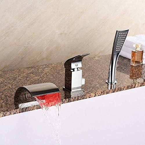 Hokcus slavine, moderno kupatilo za kupatilo slavine širokih usta vodopad LED slavina LED vodeni vodeni otvor za vodu u obliku sliva