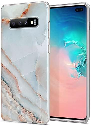 J.west Galaxy S10 Plus Case 6,4 inča, sivi mermer Ispis Uzorak dizajn Slatki grafički kamen Tanak zaštitni čvrsti telefonski slučajevi