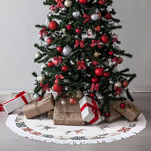 Suknja za božić, 30 Božićni pas silueta Xmas Tree Mat sa tasselom, božićno stablo baza mat, snijeg božićna prostirka za rustikalne sretne ukrase za božićne zabave Xmas