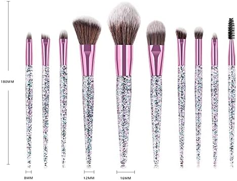 Renslat 10pcs Set četkica za šminku Glitter Shinny Crystal Foundation Snimanje struje Power Contour Face Cosmetic Beauty Make up Tool