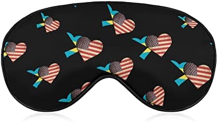 Bahami zastava i američka zastava za spavanje za spavanje maska ​​Slatka prekrivač sjenila sa podesivim kaišem za žene muška noć