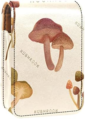 ORYUEKAN ruž za usne sa ogledalom slatka prenosiva torba za šminkanje kozmetička torbica, Retro gljiva