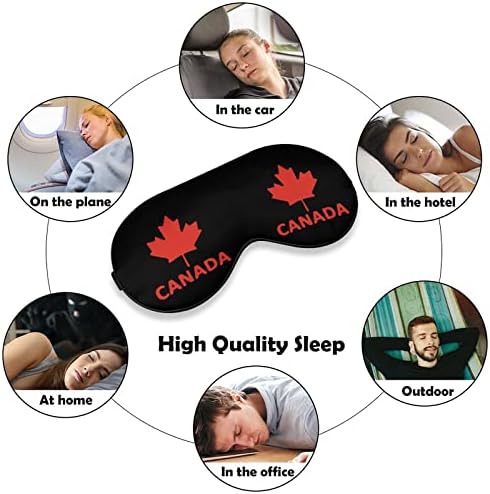 Kanada zastava Maple Smiješno spavanje Maska za oči Soft Biceoffook pokrov za oči s podesivim noćnim sjenilom za muškarce za muškarce