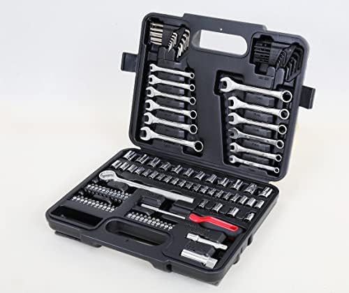 Mechmax mehaničar Tool Socket Set 3/8 i 1/4 inčni pogon SAE & metričke veličine, 121 komad sa kućištem za dom, domaćinstvo, garaža,