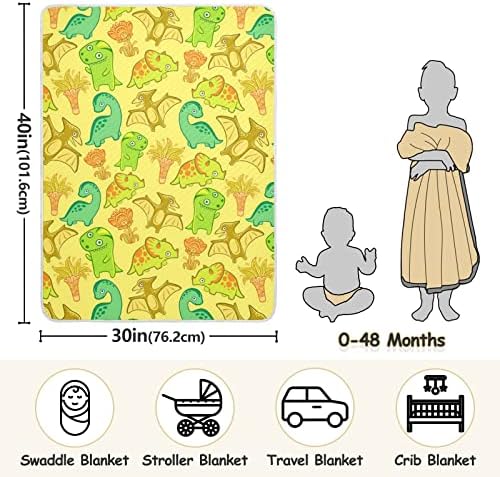 Slatka dino za bebe deke za dječake super mekane pokrivače za toplim zamotačima za djevojčice lagana krevetića pokrivač babe za krevetić