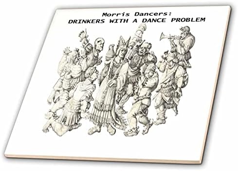 3drose Morris plesači piju sa plesni Problem srednjovjekovne umjetnosti-Tiles
