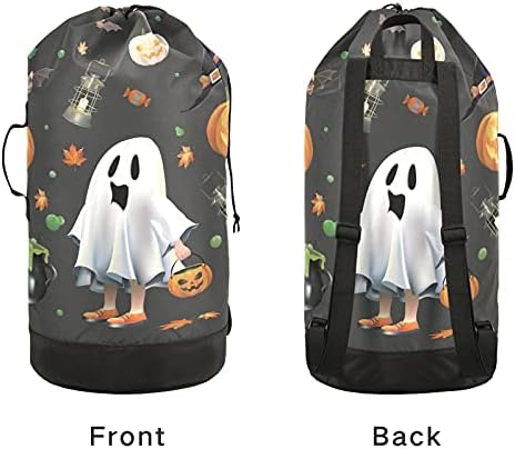 Ghost Halloween torba za veš sa naramenicama torba za ruksak za veš sa vezicama za zatvaranje Hanging Hamper za stan Home spavaonica