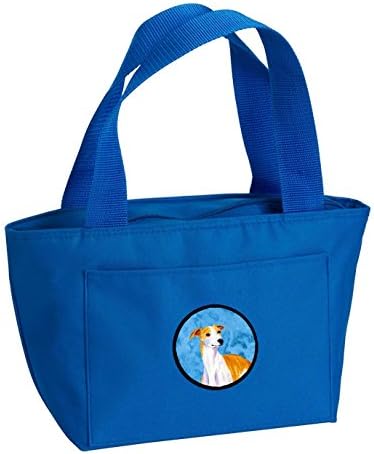 Caroline's Treasures LH9373BU-8808 plava Whippet torba za ručak, izolovana kutija za ručak za višekratnu upotrebu za kancelarijski rad škola Picnic Beach,