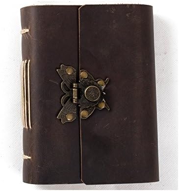 Dnevni dnevnik od ANCRAFT kože sa vintagenim leptirnim bravom A5 prazan zanatski papir smeđi ručni poklon