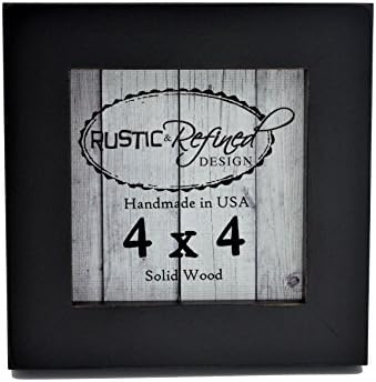 Rustikalni i profinjeni dizajn 4x4 Čvrsto drvo izrađeno u SAD-u okvir za slike sa 1 inčnim granicama - crna
