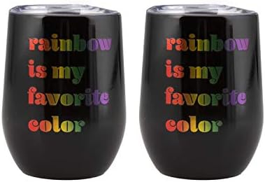 Cambridge 2 pakovanje od 12 oz Crni rušilice s metalnim omiljenim bojama boja, 0, Rainbow je moj favorit