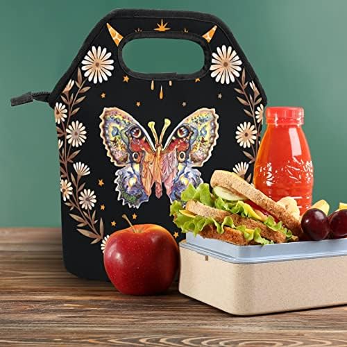 Estetski leptir šareno cvijeće krug izolovana kutija za ručak višekratna vodootporna torba za ručak Bento Gourmet torba za školu,