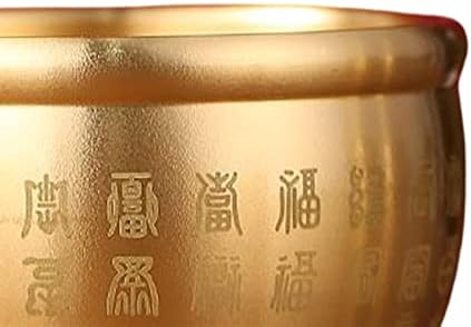 Jisader Brass Feng Shui Bowl Kineski znakovi Treasure Bowl Kolekcionarska fudla za dnevnu sobu Početna Spavaća soba, 4.6cmx5cmx7.3cm